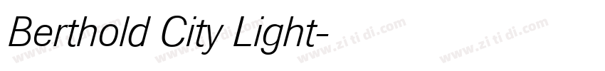 Berthold City Light字体转换